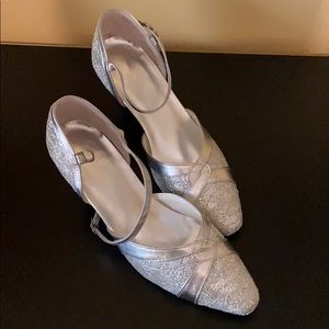 Silver Sparkly Ballroom Dance Shoes